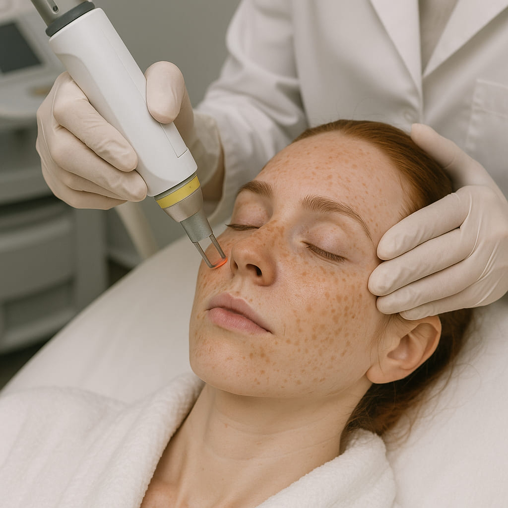 Láser tratando lesiones pigmentadas